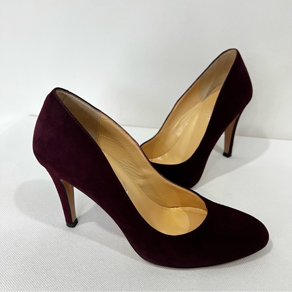 Innovare made Italy Pump Heels Size 36 (6)  Elegant Dark Burgundy Maroon Suede - Picture 4 of 8